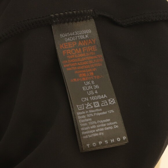 Topshop Nordstrom Slinky Long Sleeve Bodysuit US 4 S Scoop Neck Black NEW B6 - Picture 6 of 6